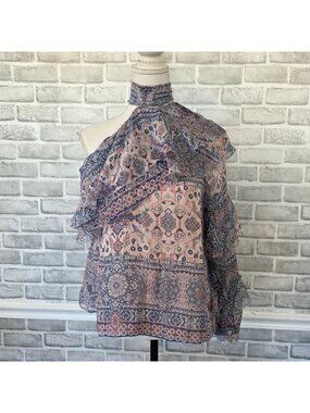 Parker Silk Ophelia One Shoulder Top Elegant Evening Upscale Blouse NWT S